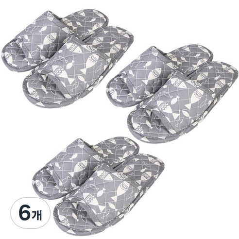 더블패드 면실내화 남성용 MF290, MF290 열대어, 6개