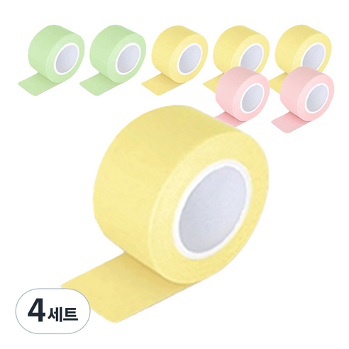 스칼라 메모 테이프 24mm 노랑 4p + 그린 2p + 핑크 2p 리필 세트, 혼합색상, 4세트