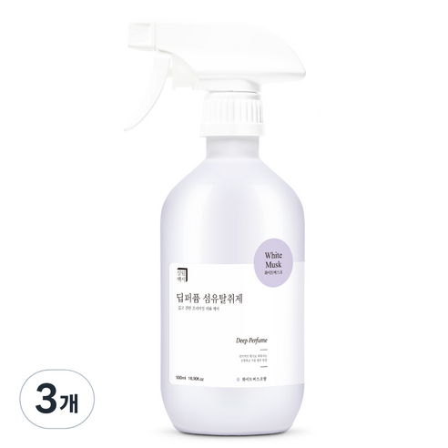 살림백서 딥퍼퓸 섬유탈취제 본품, 500ml, 3개, 화이트머스크