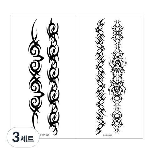 파티복닷컴 레터링타투 세트, B-LD031, B-LD032, 3세트