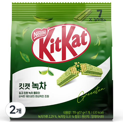 KitKat 녹차 과자, 119g, 2개