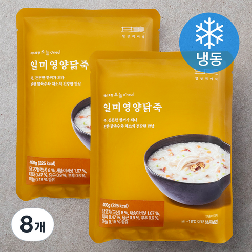 일상적미식 일미 영양닭죽 (냉동), 8개, 400g