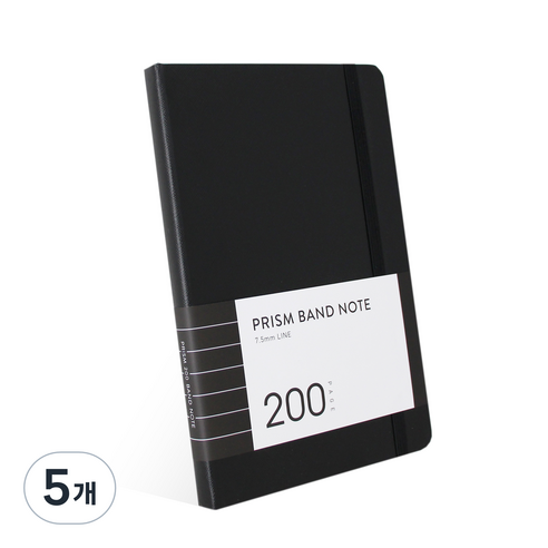 인디고 프리즘 200 밴드노트 라인, 블랙, 5개