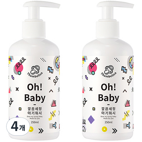 뷰티레시피 오 베이비 깔끔세정 아기워시, 250ml, 4개