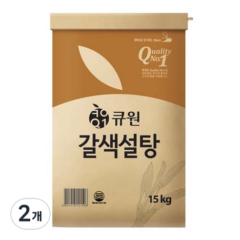 큐원 갈색설탕, 15kg, 2개