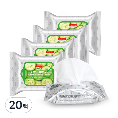 퓨어덤 클렌징 티슈 오이, 30매입, 20개