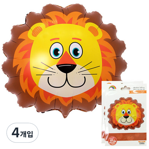 파티팡 동물 은박풍선, 사자 (브라운), 4개입
