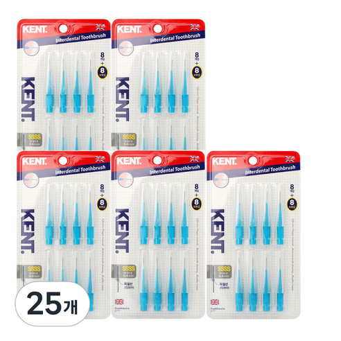 켄트 치간칫솔 블루 0.4mm, 8개입, 25개