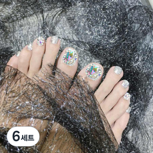 네이처스파머 컬렉션 페디팁 24p 세트 J-104, 오로라 다이아몬드 풀스톤, 6세트