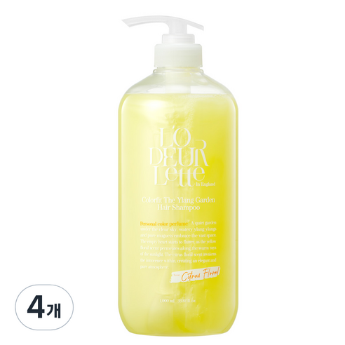 로더렛 컬러 핏 더 일랑 가든 헤어 샴푸 시트러스 플로러 향, 1000ml, 4개
