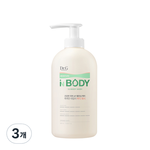 닥터지 모이스처 인 바디 5.0 바디워시, 500ml, 3개