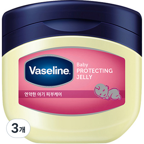 바세린 프로텍팅 젤리 베이비 바디버터 베이비 파우더향, 100ml, 3개