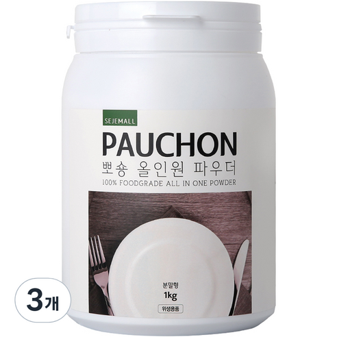 뽀숑 올인원 파우더 식기세척기 세제, 1kg, 3개
