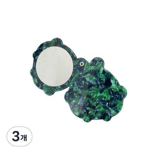 리즈제이니 휴대용 메이크업 거울, 02 짙은 녹색, 3개