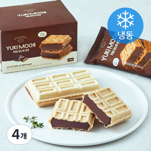 유키모찌 저당 모나카 초코 (냉동), 4개, 4개입, 140ml