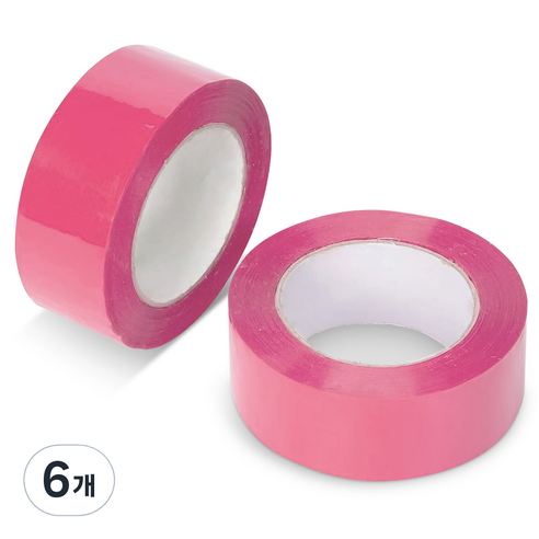 아뜰라임 다양한 박스 포장 색상 컬러 테이프 4.5cm, 핑크, 6개