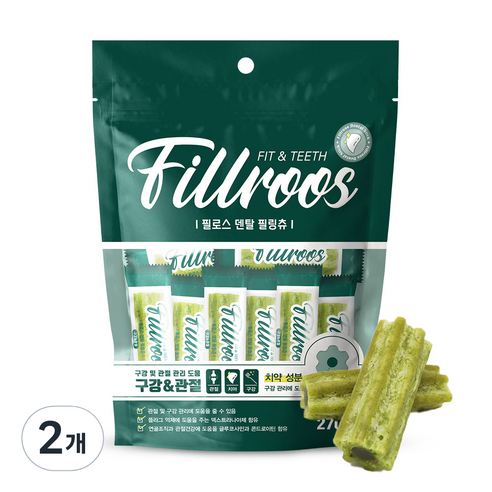 필로스 필링츄 덴탈껌 18p, 구강 + 관절건강, 270g, 2개