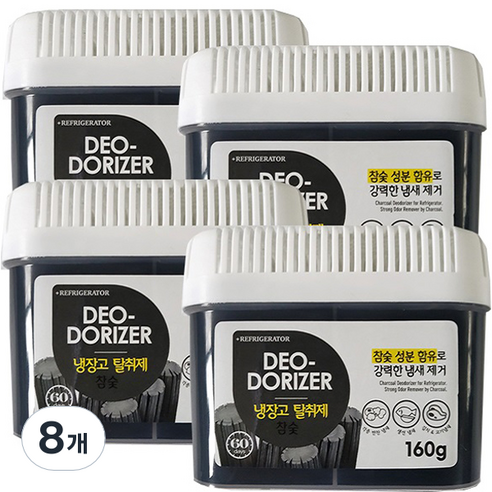 허브스토리 참숯젤 냉장고탈취제 본품, 160g, 8개