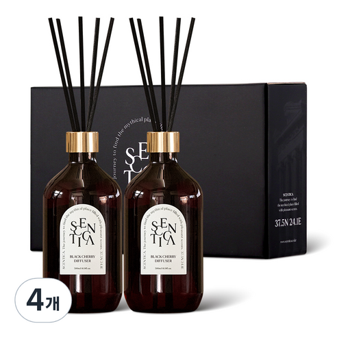 센티카 프리미엄 대용량 디퓨저 500ml x 2p, 01 블랙체리, 4개