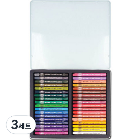 문교 틴케이스 수채 크레용 36p MAC-36T, 36색, 3세트