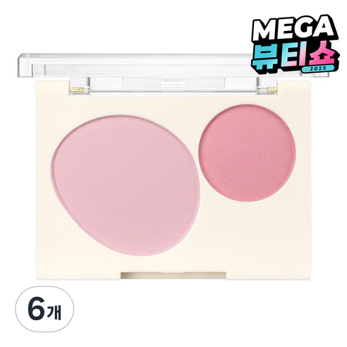 지베르니 플러피 듀얼 블러셔 7.4g, 6개, 03 클라우드 핑크