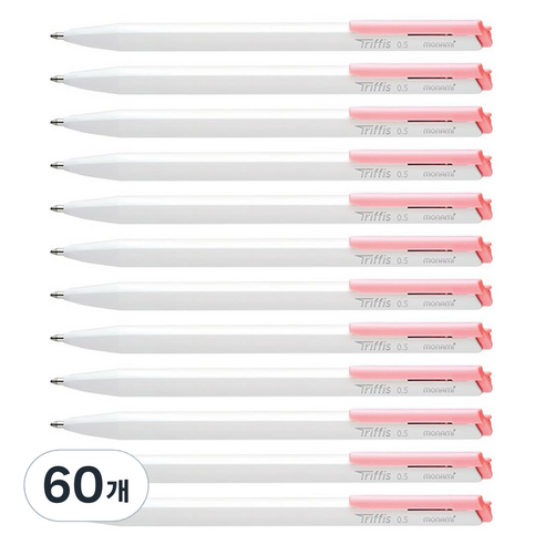 모나미 트리피스 볼펜 0.5mm, 파스텔 핑크, 60개