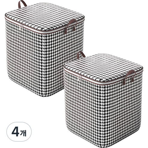 아리코 대용량 다용도 보관함 140L, 화이트 + 블랙, 4개