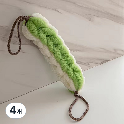정월마켓 롱 바디 샤워타올, 그린, 4개, 1개입