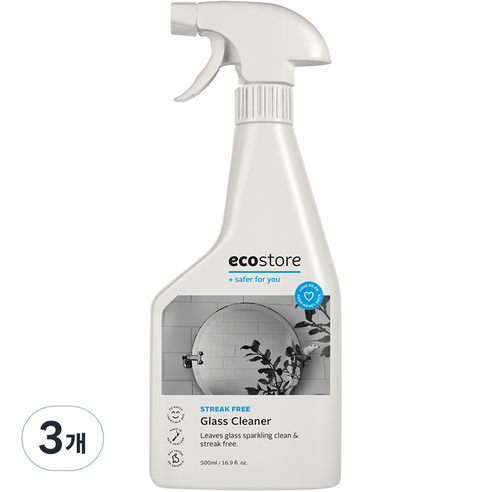 에코스토어 울트라 센서티브 글라스&표면클리너 무향, 500ml, 3개