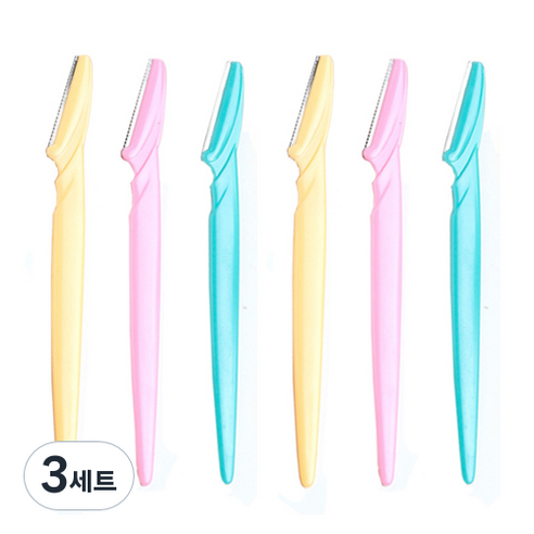 이모쿠비 눈썹정리칼 6p, 혼합 색상, 3세트