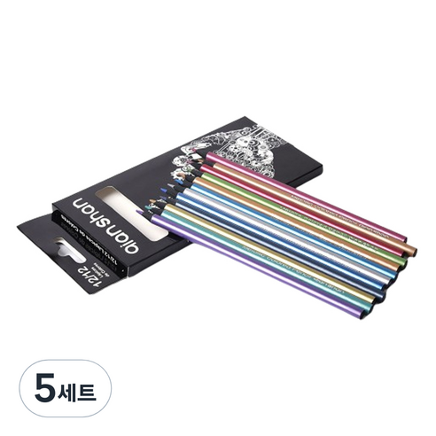 코히모 펄 반짝이 메탈릭 하이라이트 색연필 세트 4W070, 5세트, 12색