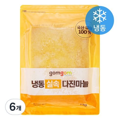 곰곰 냉동 실속 다진마늘, 1kg, 6개