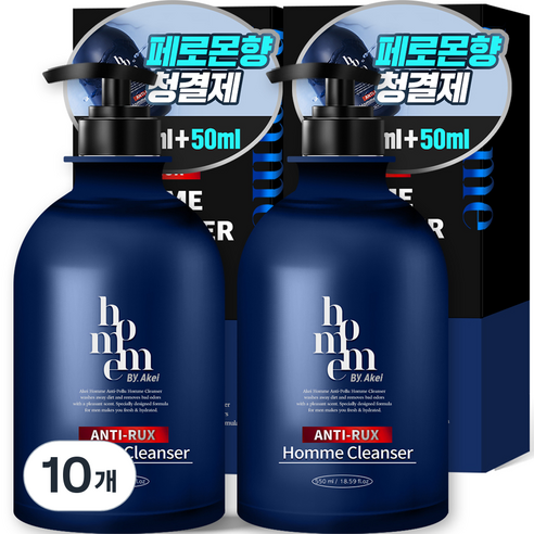 아케이 옴므 안티럭스 올인원 쿨링 남성청결제, 10개, 550ml