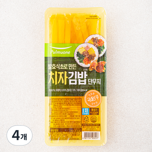 풀무원 발효식초로 만든 치자 김밥 단무지, 300g, 4개