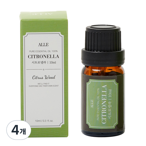 알레 퓨어 에센셜 오일 백프로 시트로넬라, 10ml, 4개