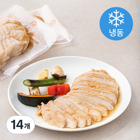 미트리 닭가슴살 스팀 슬라이스 갈릭 (냉동), 150g, 14개