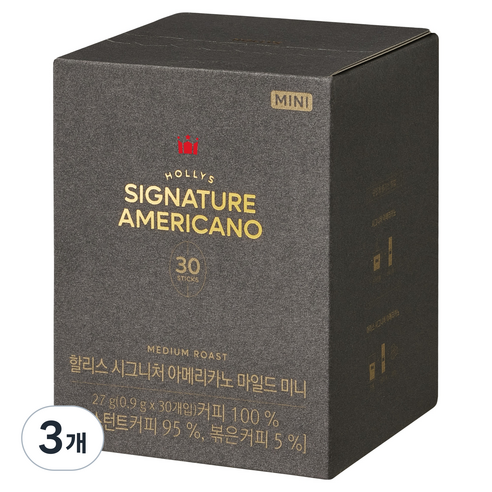할리스 시그니처 아메리카노 마일드 미니 스틱커피, 900mg, 30개입, 3개