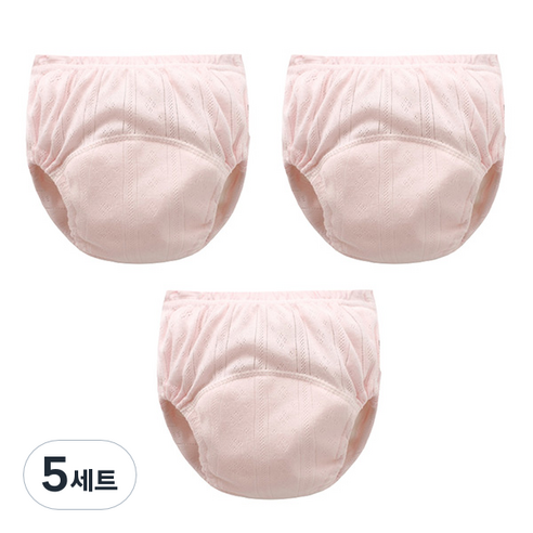조이멀티 유아용 펀칭 단색파스텔 배변훈련팬티 3p, 핑크, 5세트