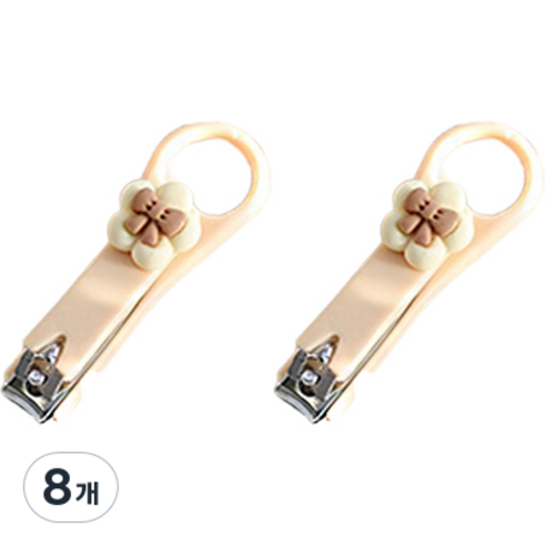 귀여운 미니 손톱깎이 크림 커피 베어, 혼합색상, 8개
