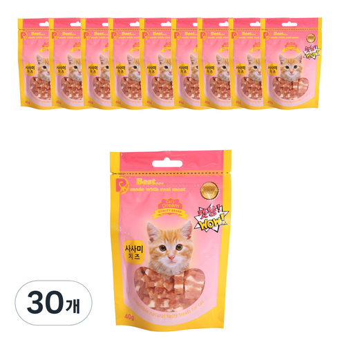 캣몽 고양이용 사사미 40 g 닭, 치즈맛, 40g, 30개