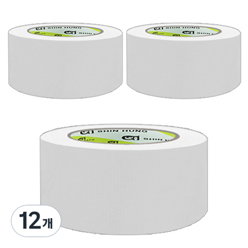 신흥테이프 면테이프 흰색 48mm x 25m, 12개