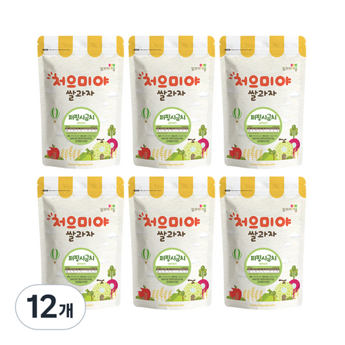 쌀과자마을 처으미야 퍼핑 과자, 시금치, 12개, 50g