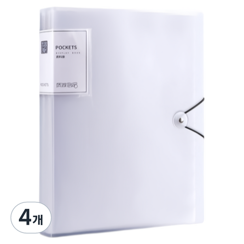 꼬까 클립 서류 장부 보관 A4화일 40p, 화이트, 4개