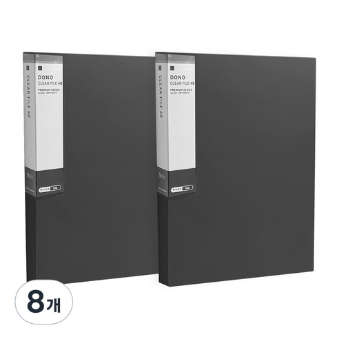 투코비 도노 클리어화일 A4 40매, 블랙, 8개