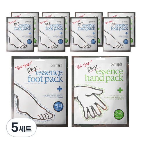 쁘띠페 드라이에센스 핸드 팩 5p + 풋 팩 5p, 5개