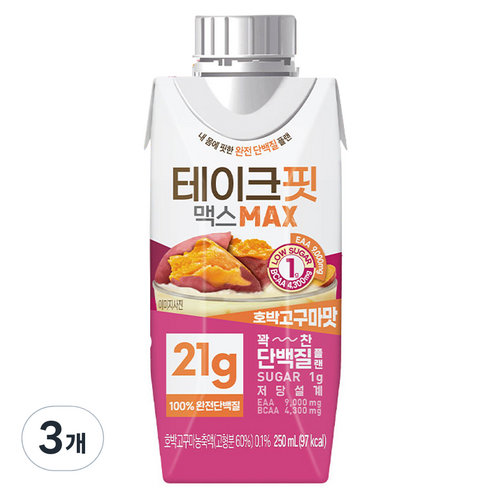 테이크핏 맥스 호박고구마맛 드링크믹스 RTD, 250ml, 3개