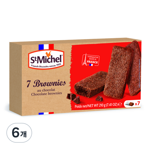 생미쉘 초코 브라우니, 210g, 6개