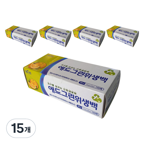 애드그린 산화생분해 위생백 미니 17 x 25 cm, 15개, 100개입, 미니(XS)