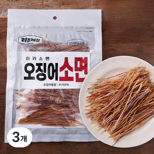 리프레쉬 이카소멘 오징어 소면, 160g, 3개