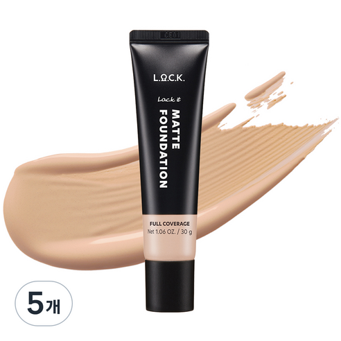 락컬러 락 잇 매트 파운데이션 30g, 5개, 01 포슬린